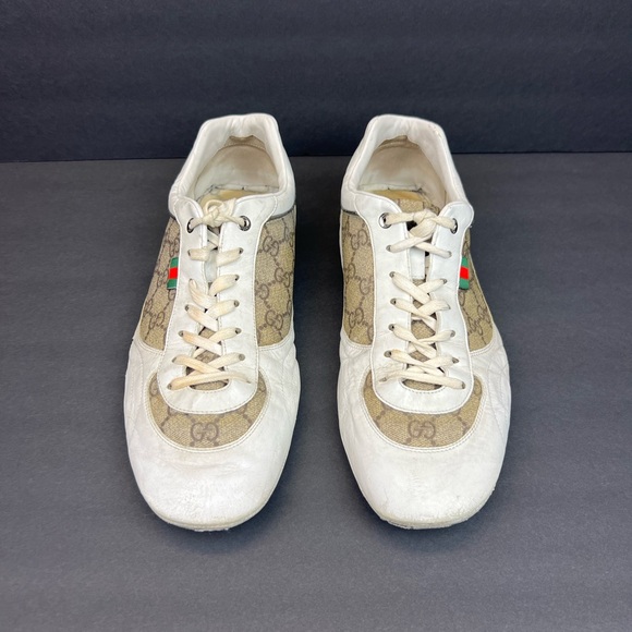 Gucci sneakers signature logo design Beige and cream Size 10.5-  11 - Picture 9 of 10